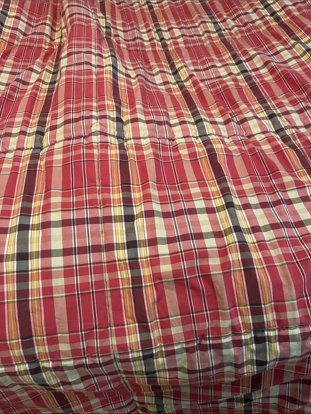 Ralph Lauren King size Red Plaid/cream reversible Comforter